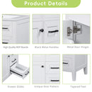 30" Bathroom Vanity without Sink, Cabinet Base Only, Bathroom Cabinet with Drawers, Solid Frame and MDF Board, White