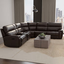 Brazil - Power Sectional With Adjustable Headrest & Footrest - Dark Brown by HouseOfZazla