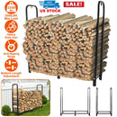 Firewood Log Rack 2500LBS Iron Wood Lumber Storage Stacking Rack 4.03ft Heavy Duty Pile Lumber Storage Holder for Fireplace Firepit