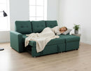 Convertible L Shaped Sectional Sleeper Sofa Bed, Saving Pull Out Couch by Unique Piece Furniture