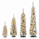 4 Pack Pre-Flocked Pencil Christmas Trees