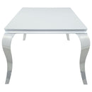 Carone Rectangular 81-inch Glass Top Dining Table White