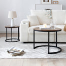 Set of 2 Nesting Round End Tables with Metal Frame by HouseOfZazla