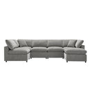 Modern Modular Cloud Sofa Bed, 6 Seat Sectional Couch Set With Ottoman, Free Combination, Convertible U Shaped Sleeper Sofa For Living Room by HouseOfZazla