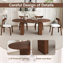 Oval Dining Table Set For 6 With 4 Chairs - Walnut by HouseOfZazla