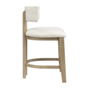 26" Counter Height Bar Stool, Upholstered Counter Stools (Set of 2) - Light Ash + Beige by HouseOfZazla