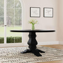 Allende - Round Dining Pedestal Table With Carved Base - Black by HouseOfZazla