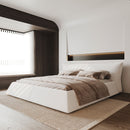 Upholstered Platform Bed With Special Shaped Headboard by HouseOfZazla