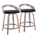 Grotto - Contemporary Fixed Height Counter Stool & Swivel With Round Footrest (Set of 2) by HouseOfZazla