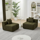 Modular Sectional Sofa With 2 Pillows, Symmetrical Design by HouseOfZazla