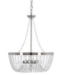 Alsy 16"W 4-Lights Bling Polished Nickel Pendant Chandelier with Crystal Glass Beads