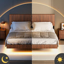 Floating Bedstead With Charging Station And LED Lights