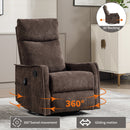 Heat Massage Manual Recliner Chair with Rocker and Swivel in Fabric