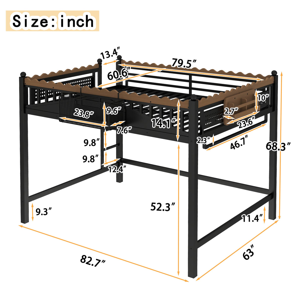 Queen Size Loft Bed with Ladders and Storage, photo 4 of 10