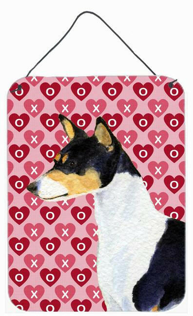 Basenji Hearts Love and Valentine's Day Portrait Wall or Door Hanging Prints