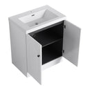 Contemporary Freestanding Bathroom Vanity With Resin Sink & Soft-Close Cabinet Doors by HouseOfZazla