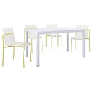 4 Piece Set Of Modern Color Block Designed Single Chairs With Long Table by HouseOfZazla