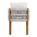 7 Piece Outdoor Dining Set with Table and Chairs - Beige / Teak / White by HouseOfZazla