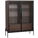 Modern Minimalist Style LED Curio Cabinet With Tempered Glass Door, Metal Legs by HouseOfZazla