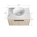 30" Modern Design Float Bathroom Vanity With Ceramic Basin Set, Wall Mounted White Oak Vanity With Soft Close Door, KD-PackingD-Packing Pieces