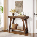 Console Table With 2 Tier Storage - Rustic Brown by HouseOfZazla