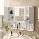Wall Mounted Bathroom Medicine Wall Cabinet With Mirror & Open Shelves by Unique Piece Furniture