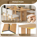 Dining Table Set With 6 Upholstered Chairs, Rectangular Table With Cutout Legs by HouseOfZazla