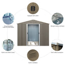 6ft x 8ft Outdoor Metal Storage Shed with Floor Base,Gray(SKU: W540S00012)