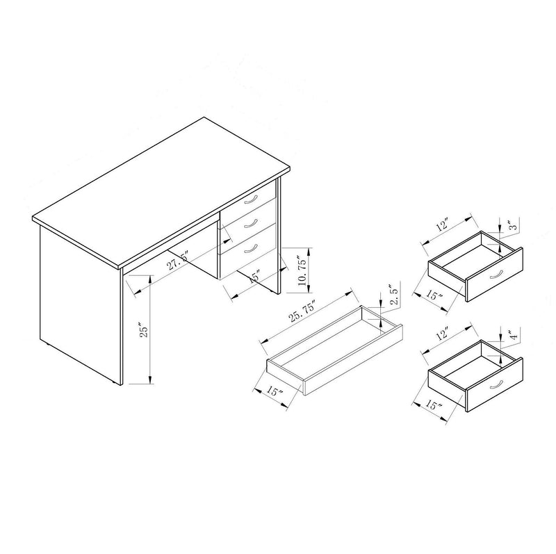 161529-KD Desk Distressed Grey