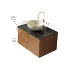 ARAI 30" Bathroom Vanity & Sink, Floating Plywood Storage Cabinet