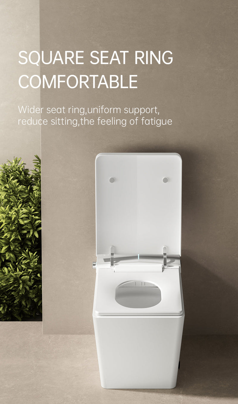 Square Smart Toilet with Built-in Tank for Modern Bathroom, photo 3 of 10