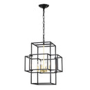 4 Light Metal Lantern Tiered Pendant Hanging Light Fixtures, Industrial Farmhouse Adjustable Height Chandeliers For Dining Room Hallway Foyer Entryway (E12 Bulbs Not Included) by HouseOfZazla