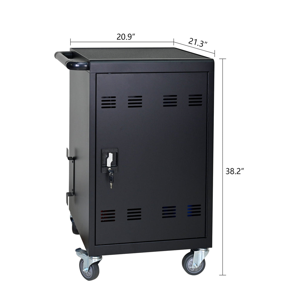 32 Bit Device Charging Trolley For Tablets And Laptops With Cable Management, Removable Doors - Matte Black, photo 12 of 13