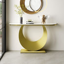 Half Console Table For Hallway - Gold / White by HouseOfZazla