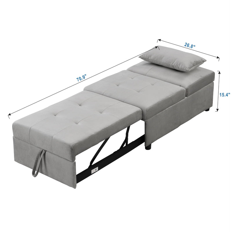 Versatile Folding Ottoman Sofa Bed Multifunctional Space Saver, photo 10 of 19