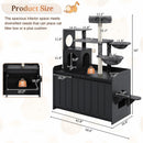 50.6" Cat Tree with Litter Box Enclosure and Sisal Scratching Post by HouseOfZazla