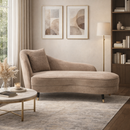 BellaLuxe Velvet Curved Chaise Lounge