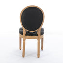 French Style Solid Wood Frame Antique Painting, Hand-Pulled Buckle Decoration Artificial Dining Chair With Nailhead Trim, Wood Legs by HouseOfZazla