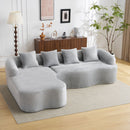 Modular L-Shape Sectional Sofa With Curved Chaise by HouseOfZazla