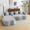 Modular L-Shape Sectional Sofa With Curved Chaise by Unique Piece Furniture