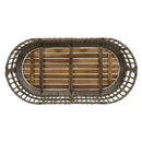 4-Piece Rattan Outdoor Patio Conversation Set with Seating Set for 5 and Coffee Table for Porch, Backyard and Garden (Brown Grey)