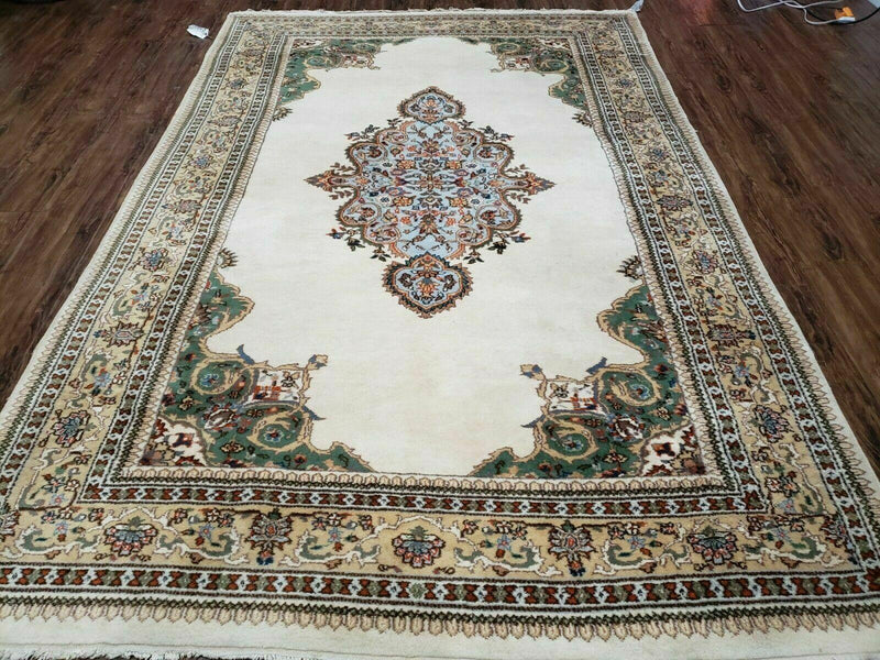 6' X 9' Vintage Handmade India Open Field Tribal Wool Rug Carpet Medallion Nice