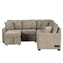 L-Shape Sofa Bed Pull-Out Sleeper Sofa With Wheels, USB Ports, Power Sockets For Living Room by HouseOfZazla