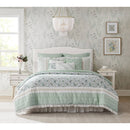 9 Piece Cotton Percale Comforter Set Aqua