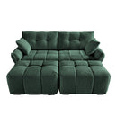 2 Seater Sofa Set With 2 Ottomans And Throw Pillows