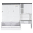 Multi Functional Murphy Bed With Sofa, Desk, And Storage Cabinet In, Full Size - White by HouseOfZazla