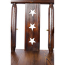 Rustic Tall Bistro Chair Decorative Star Backrest And Footrest, Fir Wood, 4 Foot - Brown by HouseOfZazla