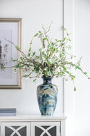 D8.7x15.5' Blue and Brown Reactive Glazed Vase by HouseOfZazla