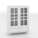 Minimalist Buffet Cabinet With Double Glass Doors And Drawer by HouseOfZazla