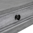 4-piece Dining Bar Table Set with 3 Upholstered Stools, Multifunctional Dining Table with 3 Drawers (Gray)